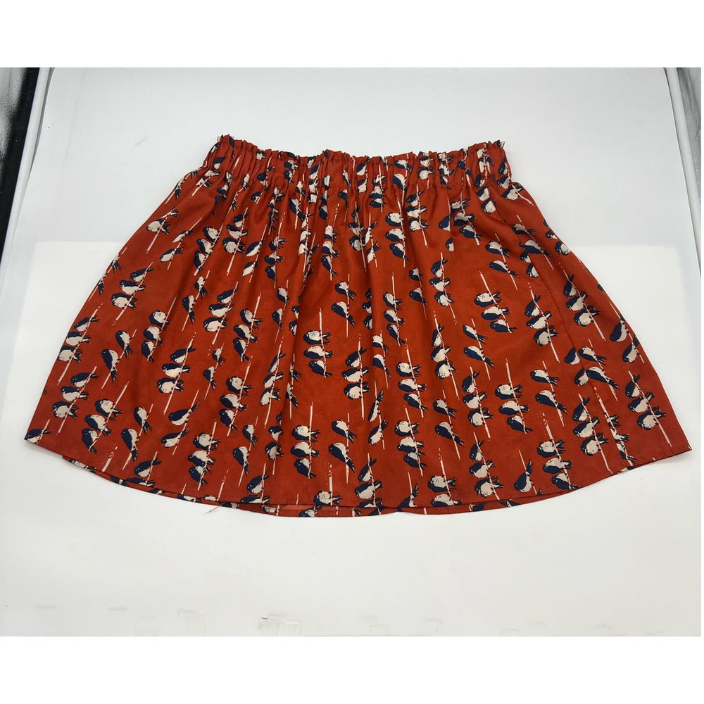 RED CAMEL Women's Elastic Waist Slip On‎ Mini Skirt Bird Design Size Medium